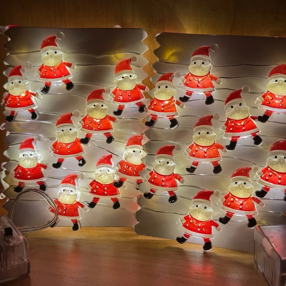 Santa Claus LED String Lights Set of 2